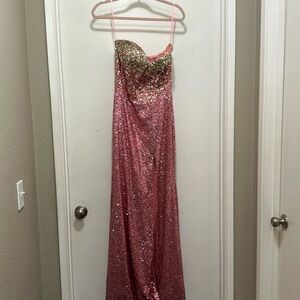 elegant and beautiful pink party dress